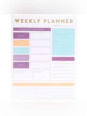 Jot 50 Sheet Weekly To Do Undated Planner Pad NWT